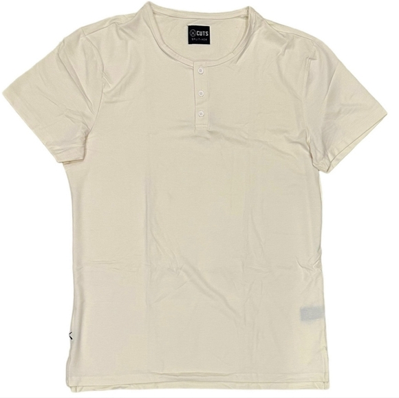 *NWOT* CUTS Split-Hem Henley Top - Picture 1 of 9
